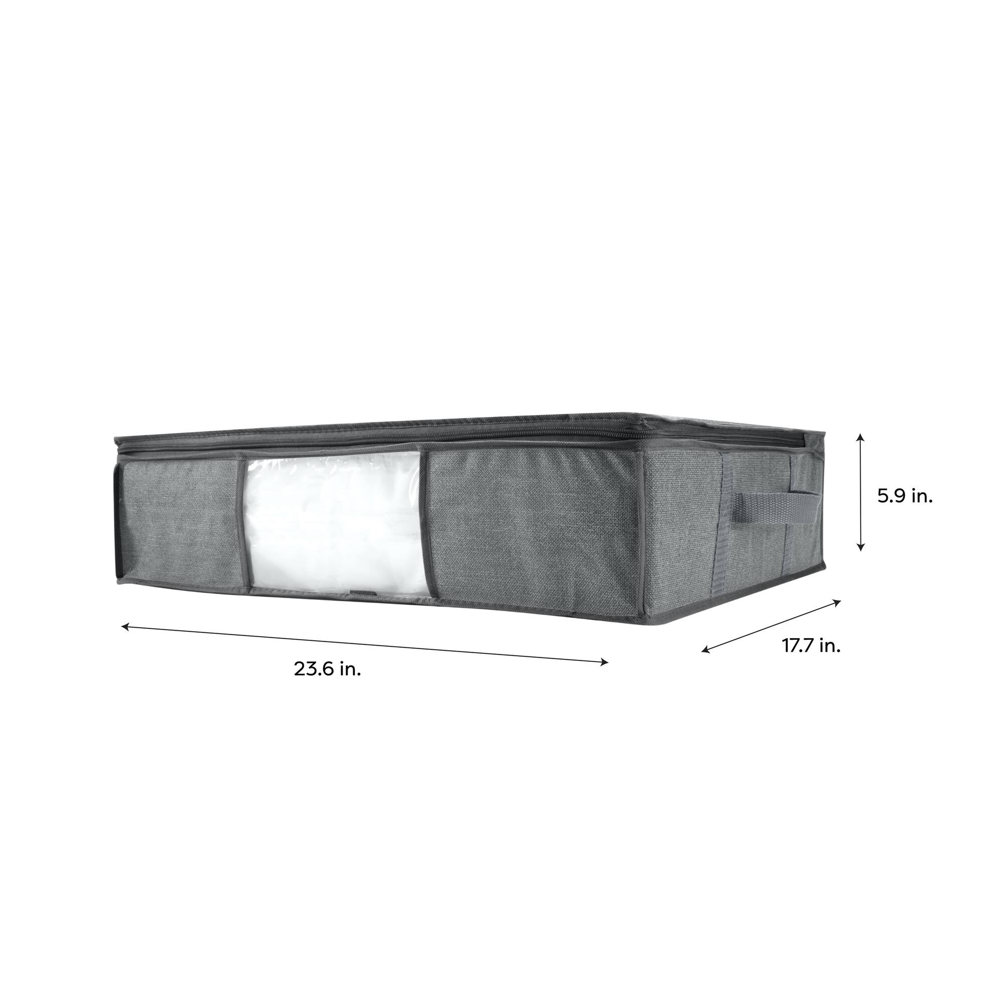 Simplify Heather Gray 2-in-1 Under The Bed Vacuum Storage Bag & Tote
